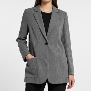 Max Mara Made in Italy Black White Woven Women's Blazer Jacket Size IT42/US8